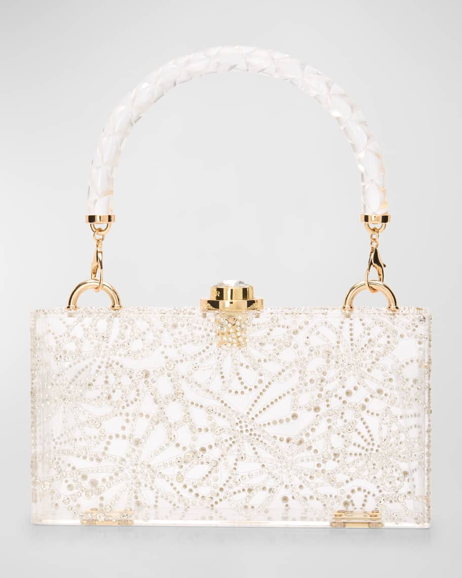 Sophia Webster Cleo Butterfly Embellished Box Clutch Bag | Neiman Marcus