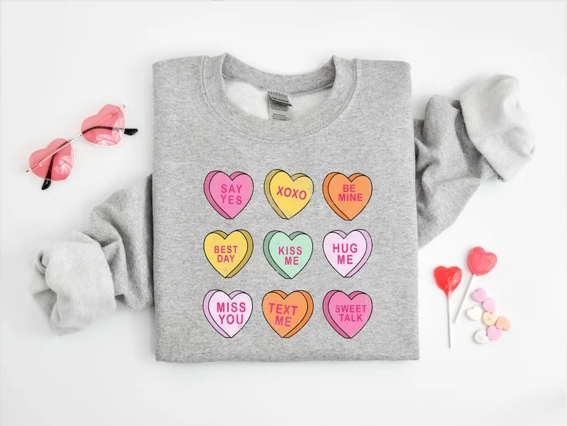 Be Mine Sweatshirt Conversation Hearts Shirt XOXO - Etsy | Etsy (US)
