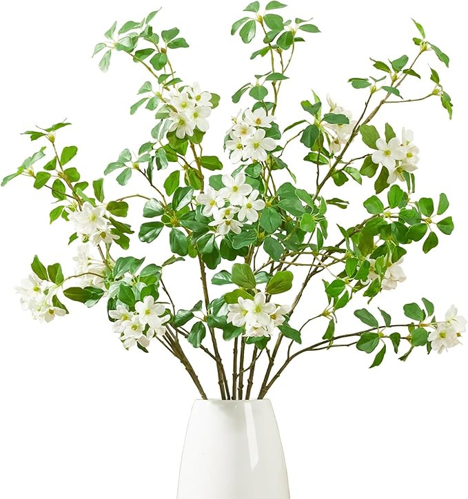 3 PCS 43.3 Inch Artificial Greenery Stems Fake Branches with Leaves for Vase Faux Plants Silk Flo... | Amazon (US)