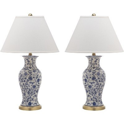 Beijing Floral Urn Table Lamp (Set of 2) - 29 Inch Height - LIT4172 - Blue/White - Safavieh | Target