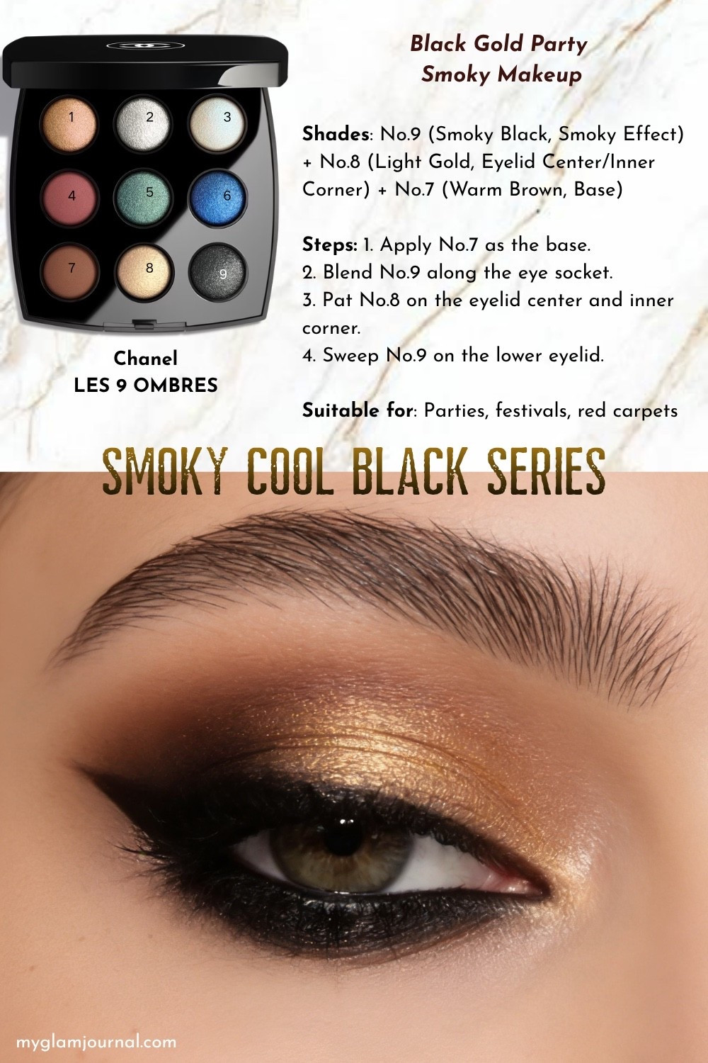 Chanel LES 9 OMBRES Tutorial | Black & Gold Party Smoky Eye Makeup

#LTKBeauty