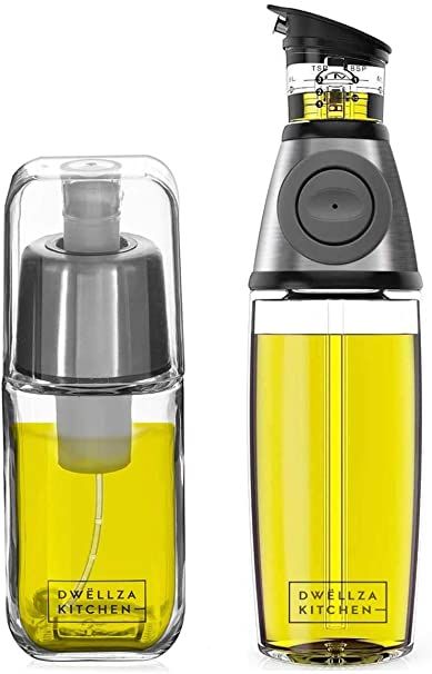 DWËLLZA KITCHEN Olive Oil Dispenser Bottle and Olive Oil Spray Bottle for Cooking Set – Olive ... | Amazon (US)