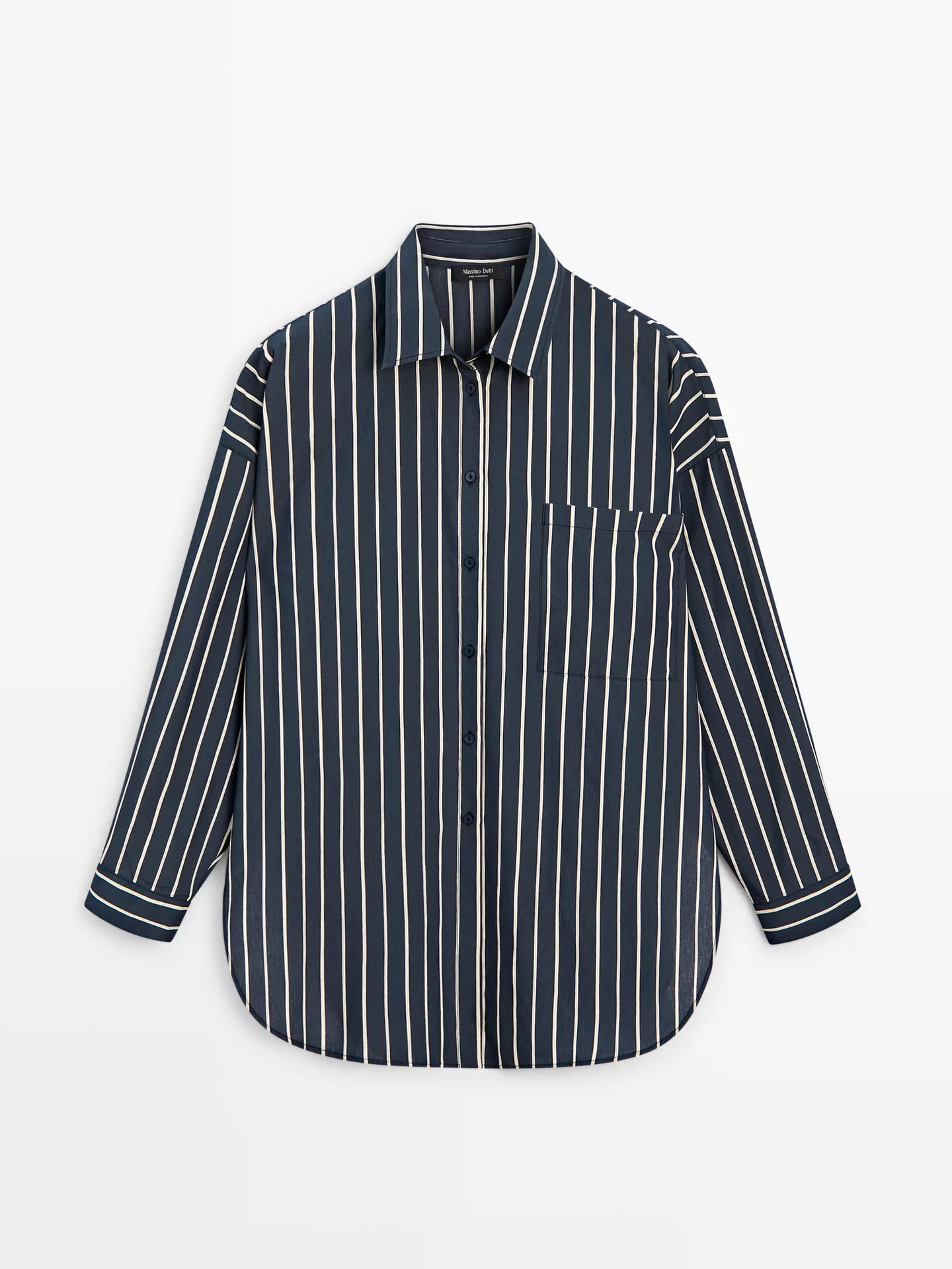 Striped flowing shirt with pocket detail | Massimo Dutti UK