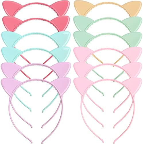 Cat Ears Headband 12 Pcs Cute Headbands for Girls and Children Kitty Ears Hairbands Hair Plastic ... | Amazon (US)