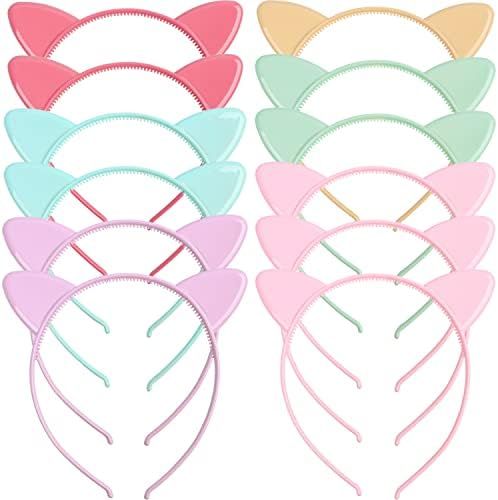 Cat Ears Headband 12 Pcs Cute Headbands for Girls and Children Kitty Ears Hairbands Hair Plastic ... | Amazon (US)