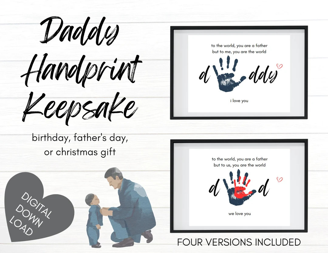 Dad Daddy Handprint Footprint Keepsake Birthday Father's Day Christmas Gift Art Craft DIY Baby To... | Etsy (US)