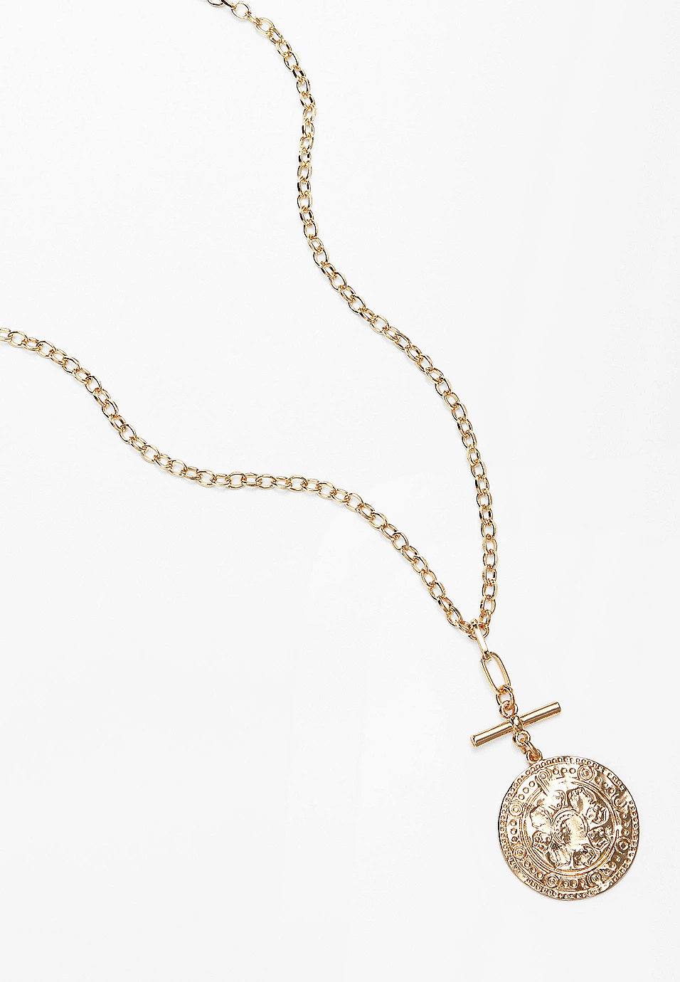 Gold Coin Pendant Toggle Necklace | Maurices