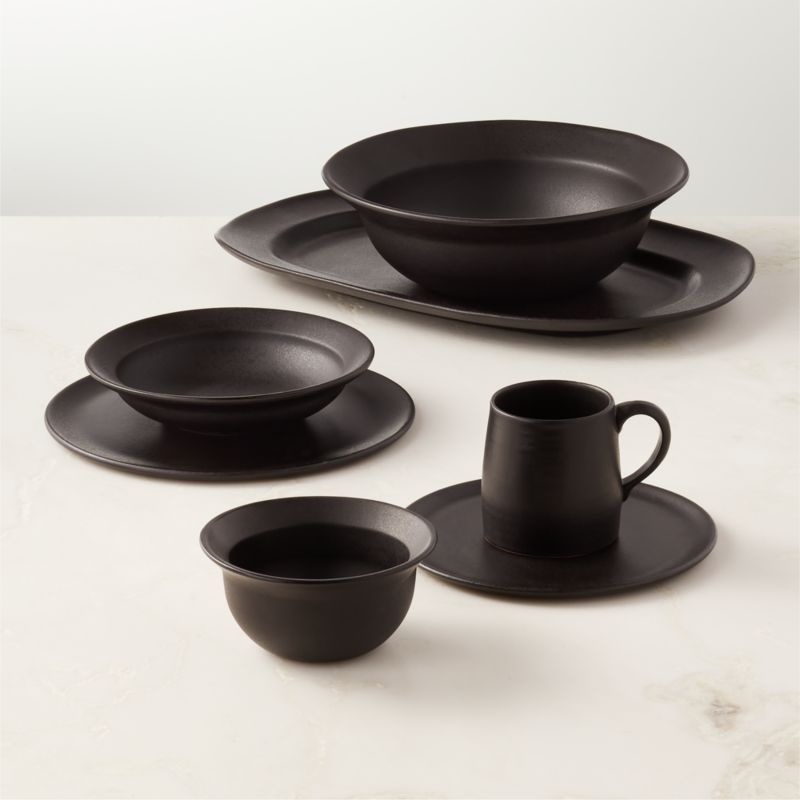 Sculpt Black Dinnerware Set | CB2 | CB2