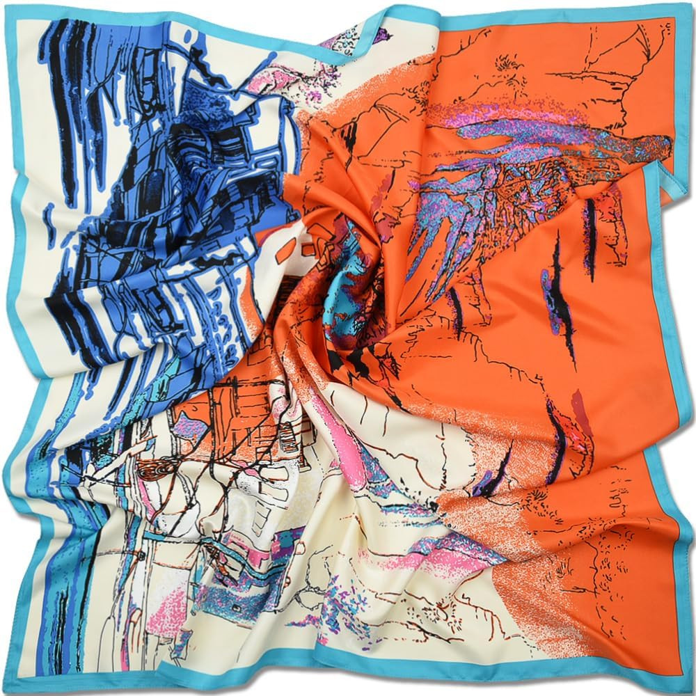corciova XL 40x40 Satin Square – Oversized Silk-Feel Fashion Scarf for Women, Hair Wrap, Headba... | Amazon (US)