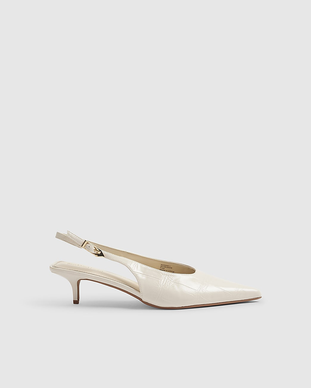 Cream Kitten Heel Slingback Court Shoes | River Island UK & IE