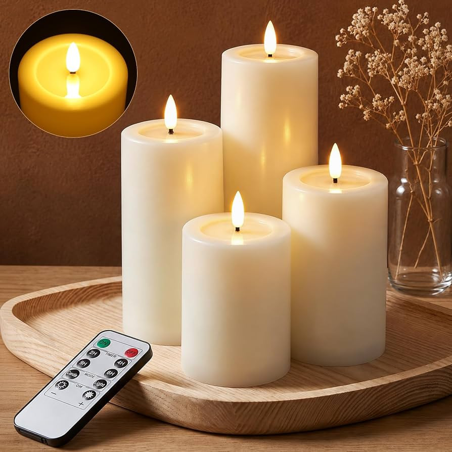 Outdoor Waterproof Flameless Candles Battery Operated with Remote and Timer | Amazon (US)