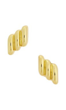 ANINE BING Diagonal Ribbed Earrings in Gold from Revolve.com | Revolve Clothing (Global)