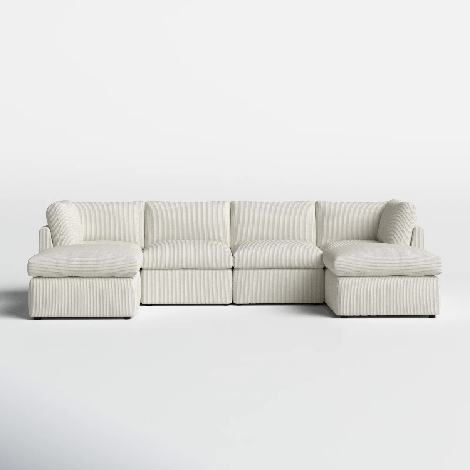 Annai 129" Wide Reversible Modular Corner Sectional with Ottoman | Wayfair North America