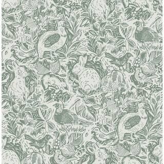 A-Street Prints Revival Dark Green Fauna Paper Strippable Roll (Covers 56.4 sq. ft.)-2861-25724 -... | The Home Depot