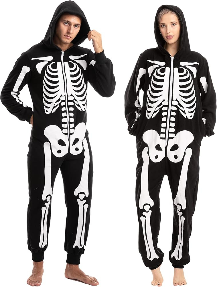 Spooktacular Creations Unisex Skeleton Jumpsuit Plush Skeleton Jumpsuit Zippered Halloween Hoody ... | Amazon (CA)