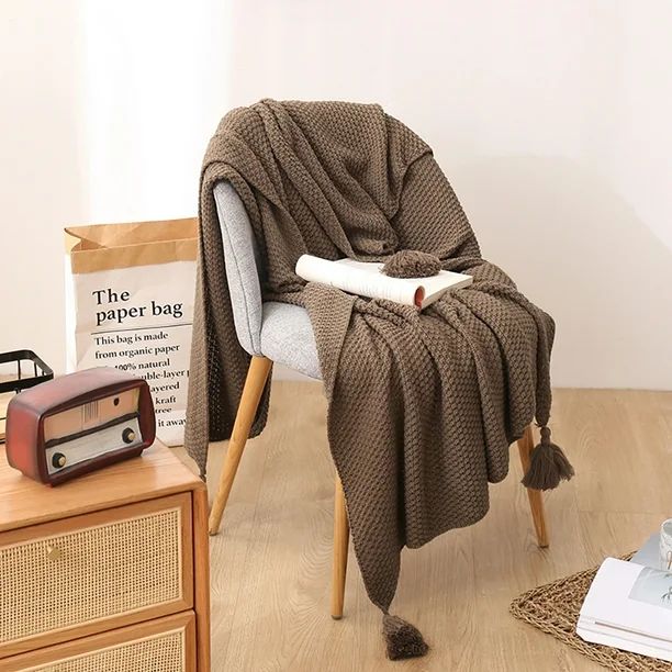 Willstar Tassel Knit Throw Blanket Ultra Soft Natural Premium Cotton Blanket Home Decor Bedding B... | Walmart (US)