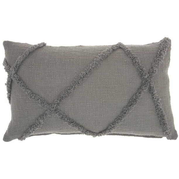 Nourison Life Styles Textured Grey Decorative Throw Pillow , 18" x 18" | Walmart (US)