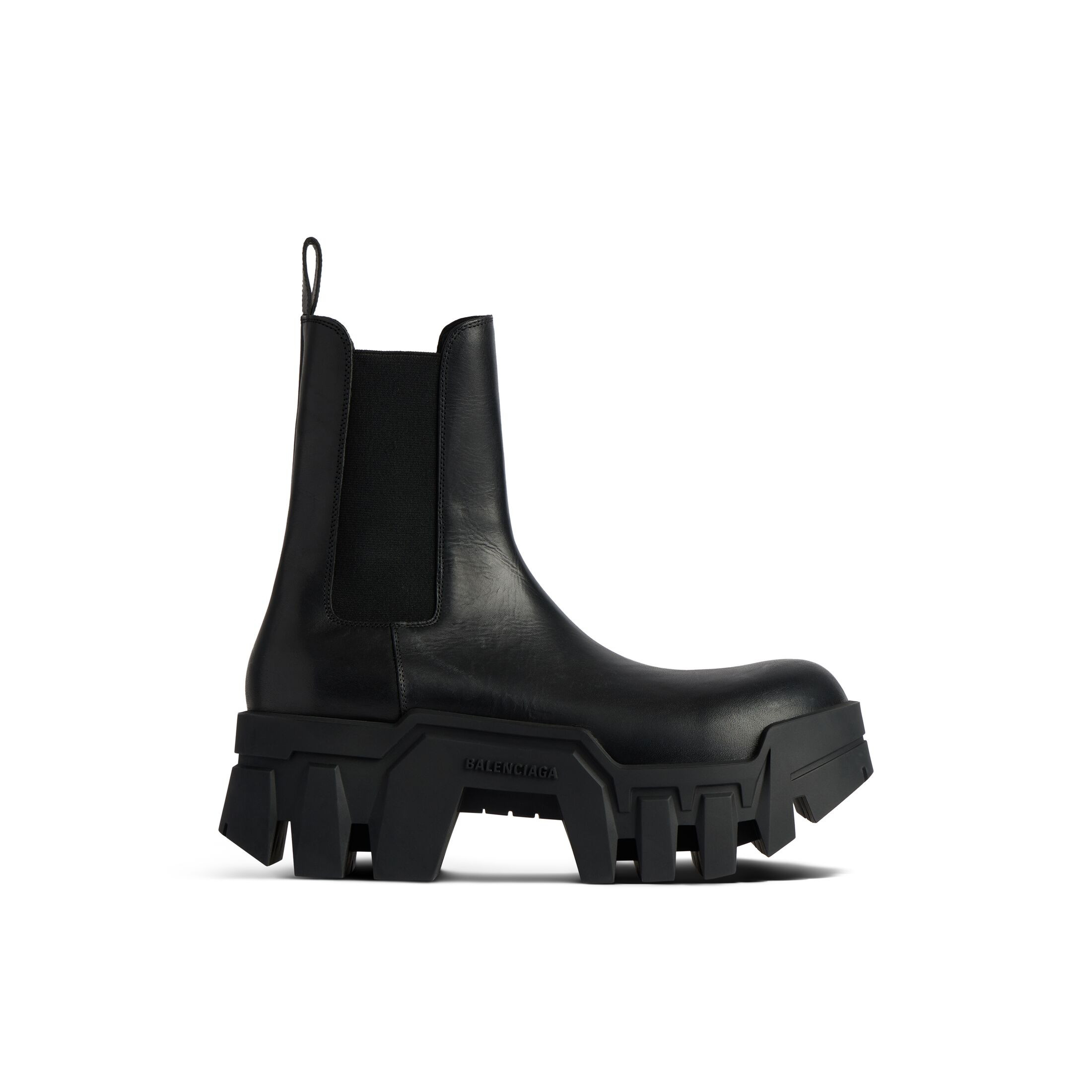 Bottine Chelsea Bulldozer en cuir de veau lisse et mat noir | Balenciaga
