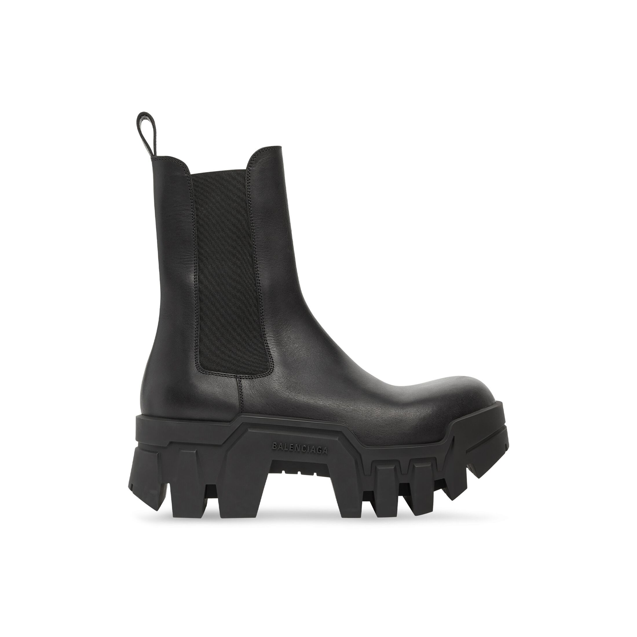 Bottine Chelsea Bulldozer en cuir de veau lisse et mat noir | Balenciaga