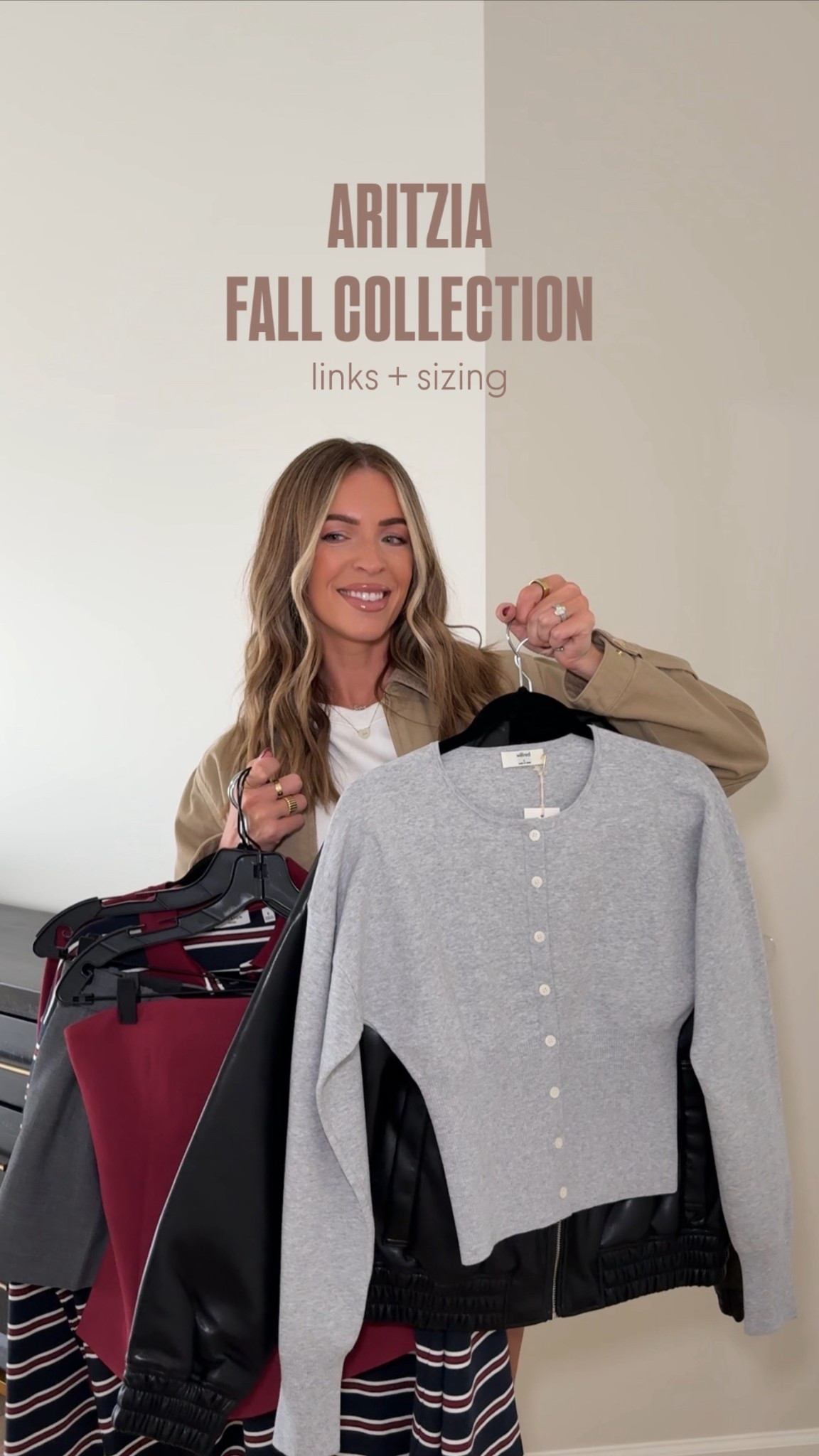 Links from Aritzia fall try-on Reel/Tiktok & sizing: 

Wearing small in everything except:
-medium in sweat fleece hoodie
-xs in white tee
-size 4 in pleated shorts & skort
-size 2 in strapless maroon top
-size 26 denim 
@aritzia #aritziapartner 

#LTKSeasonal #LTKStyleTip