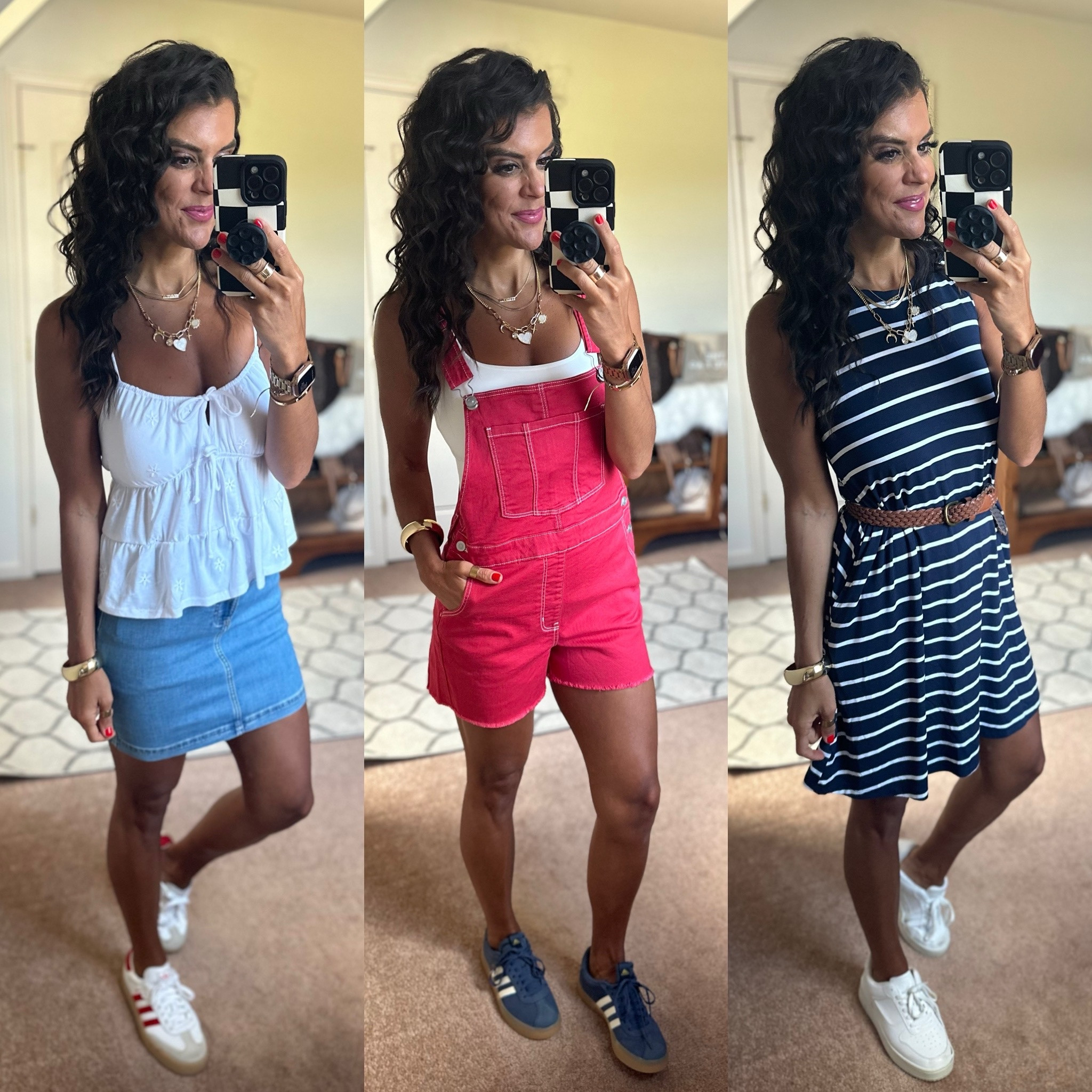 Walmart 4th of July options! 

Size small in tank, size 2 in skirt 
Bibs size medium, Amazon bodysuit size small, blue sneakers mens size 6
Size xs in dress

#LTKxWalmart #LTKSeasonal #LTKFindsUnder100