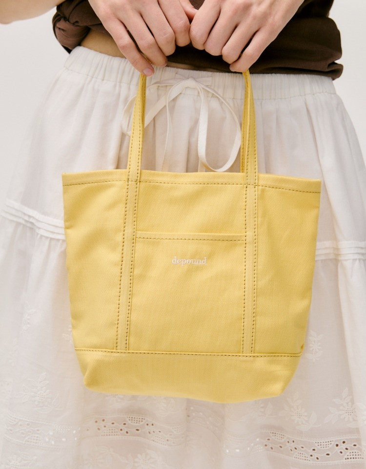 canvas mini tote bag - yellow | Depound