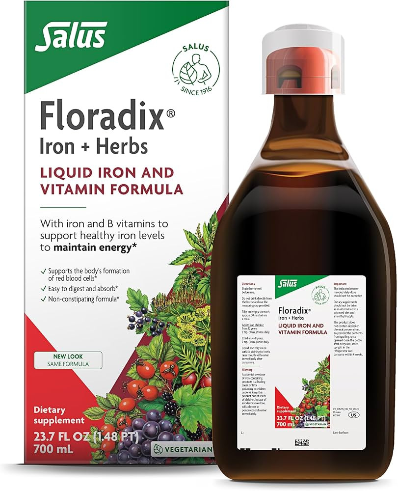 Floradix Iron & Herbs - Liquid Herbal Supplement for Energy Support - Iron Supplement with Vitami... | Amazon (US)