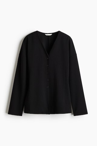 H & M - Button-Front Top - Black | H&M (US + CA)
