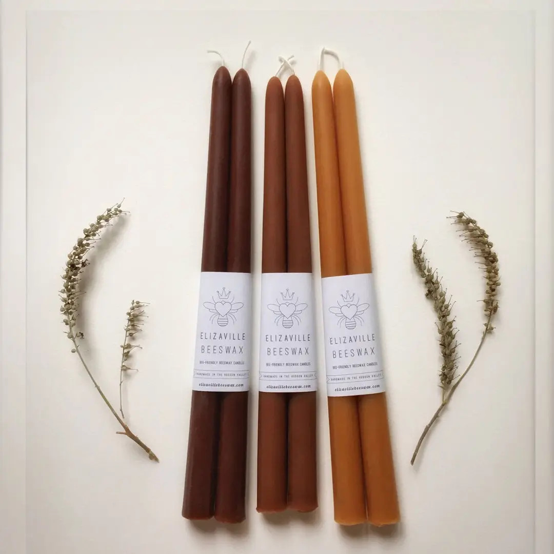 Tall Brown Candles, Beeswax Taper, 12" Tapered Candles, Beeswax Candles, Custom Color, Dark Brown... | Etsy (US)
