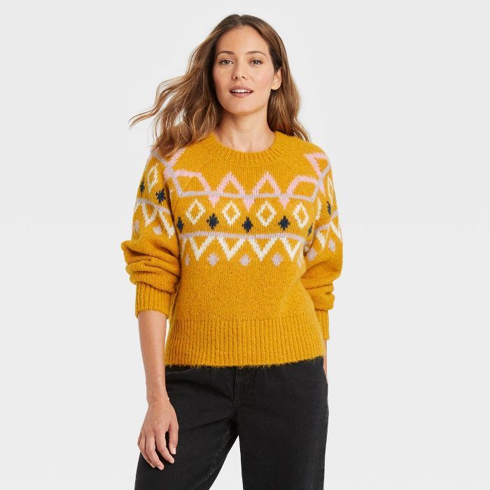 Women's Crewneck Sweater - A New Day™ Fair Isle | Target