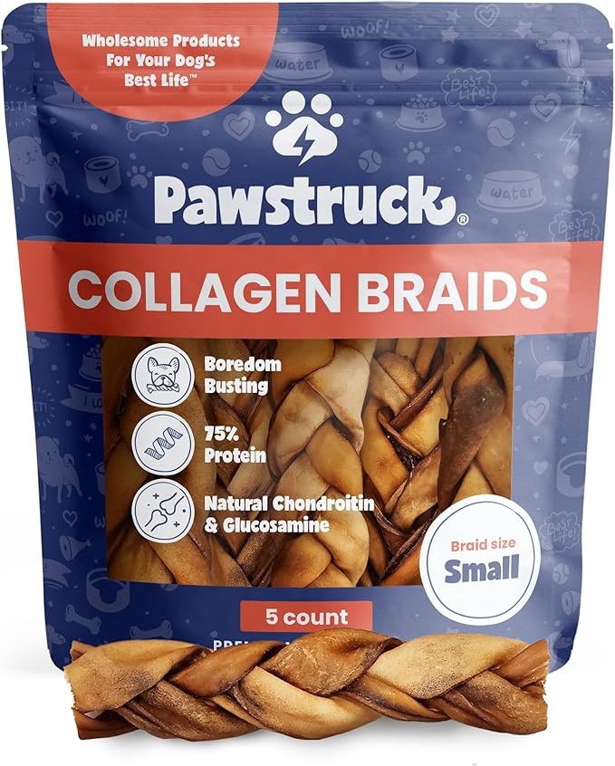 Pawstruck Natural 5-7” Beef Collagen Braids for Dogs – Long-Lasting Rawhide & Bully Stick Alt... | Amazon (US)