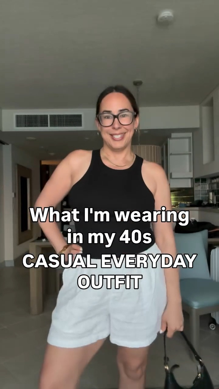 What I’m Wearing in My 40s Casual Everyday Outfit. This Vuori tank from Nordstrom has a built in bra, my shorts are Target, and everything else including jewelry, sandals, and bag is from Amazon. Comfy, easy, and still cute.

#LTKStyleTip #LTKFallSale #LTKSaleAlert
