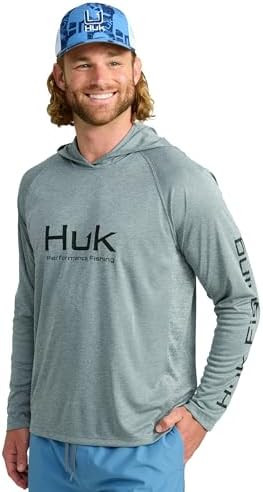 HUK mens Pursuit Heather Hoodie, Sun Protecting Fishing Shirt With Hood | Amazon (US)