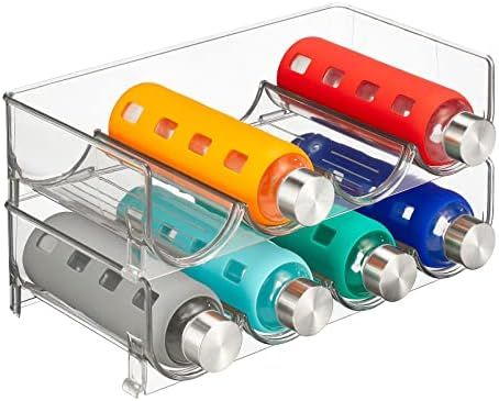 mDesign Plastic Free-Standing Stackable Bottle Storage Rack, for Kitchen Countertop, Fridge, Free... | Amazon (US)