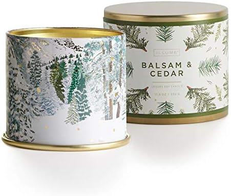 Illume 45250072000 Noble Holiday Collection Balsam & Cedar Vanity Tin, 11.8 oz Candle, Green | Amazon (US)