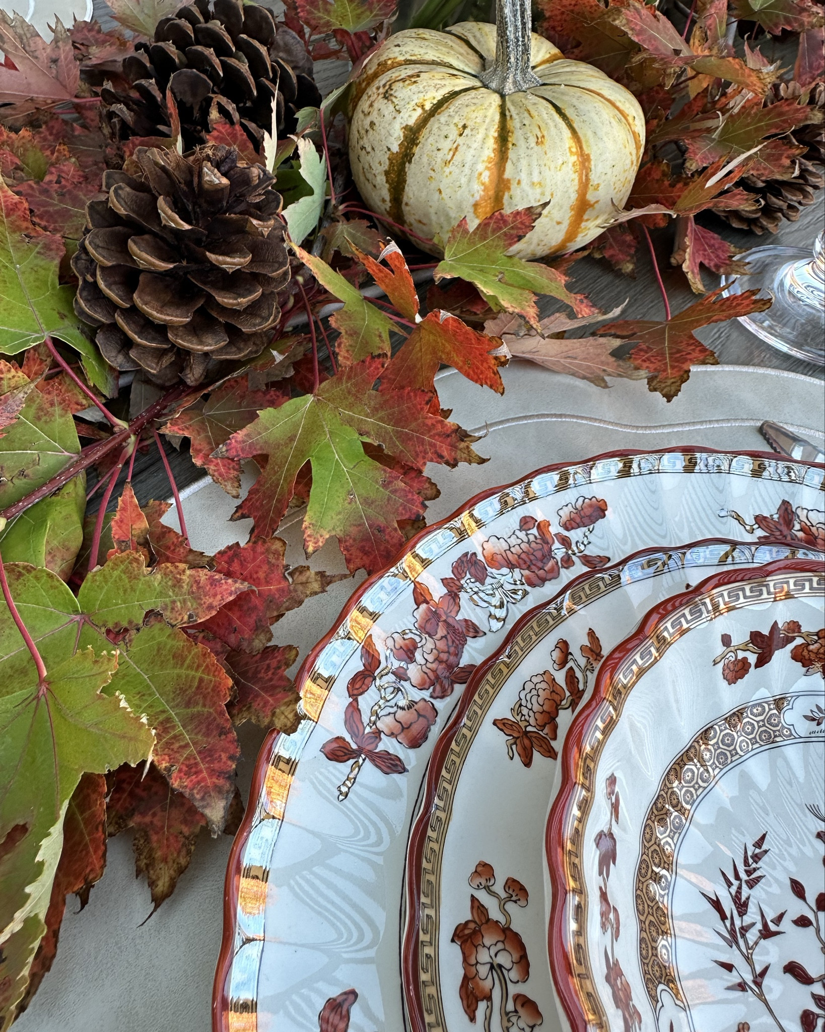 Such a pretty fall table perfect for Thanksgiving. Using my grandmother’s Indian tree china, which just happens to be my dad’s favorite, is always special.

#LTKHoliday #LTKParties #LTKSeasonal