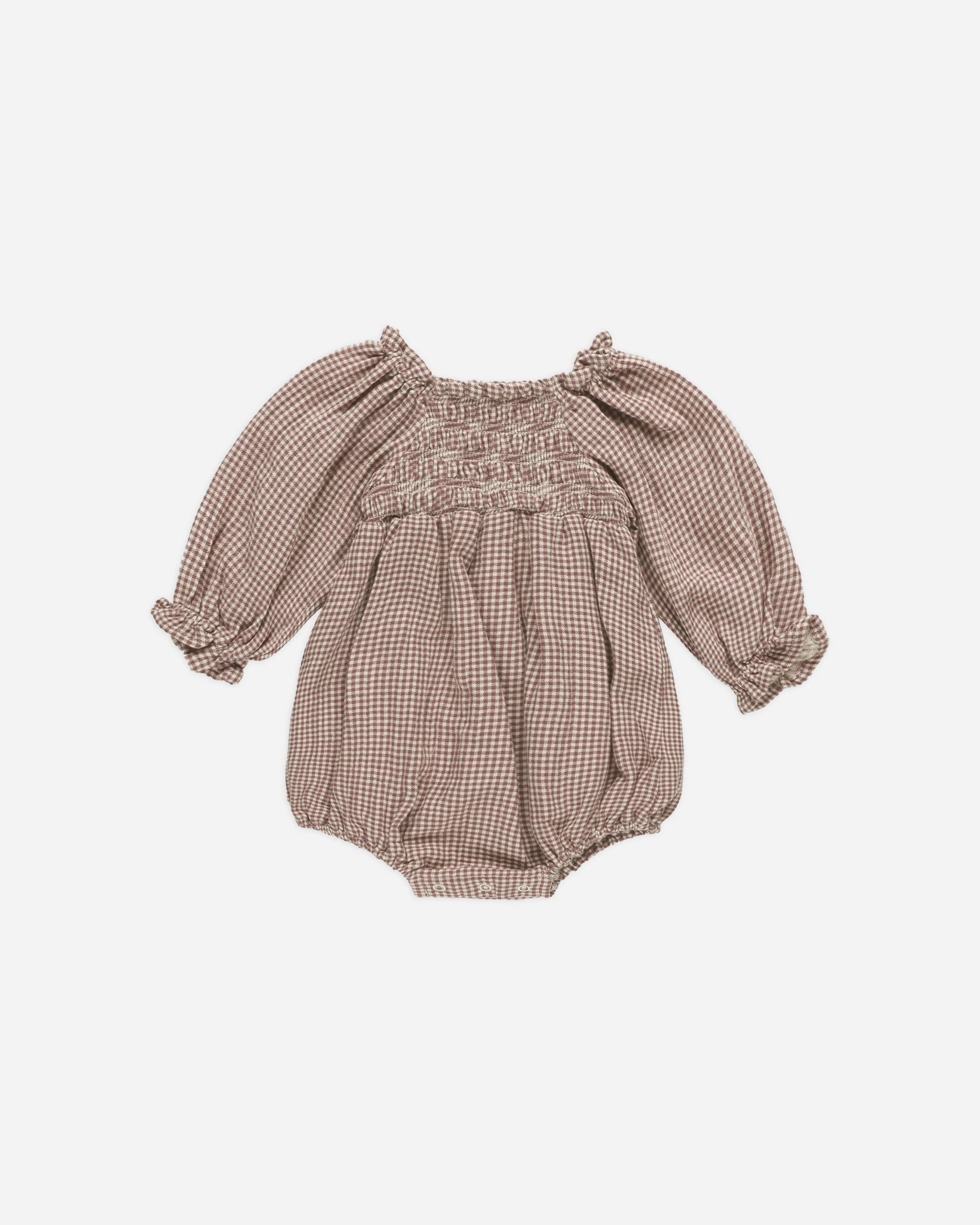 Eden Romper || Plum Gingham | Rylee + Cru