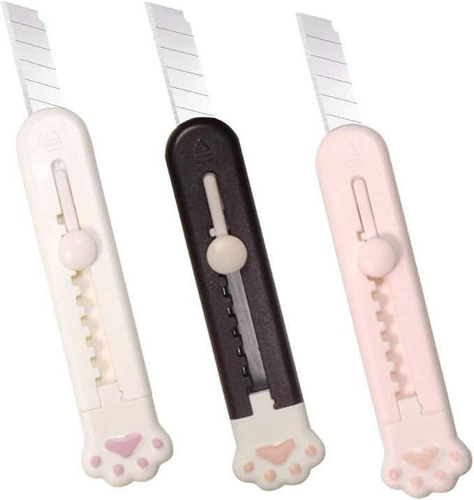 Leven Cute Retractable Box Cutters, 3 Utility Knife, Sharp Cartons Cardboard Cutter Razor Knife f... | Amazon (US)