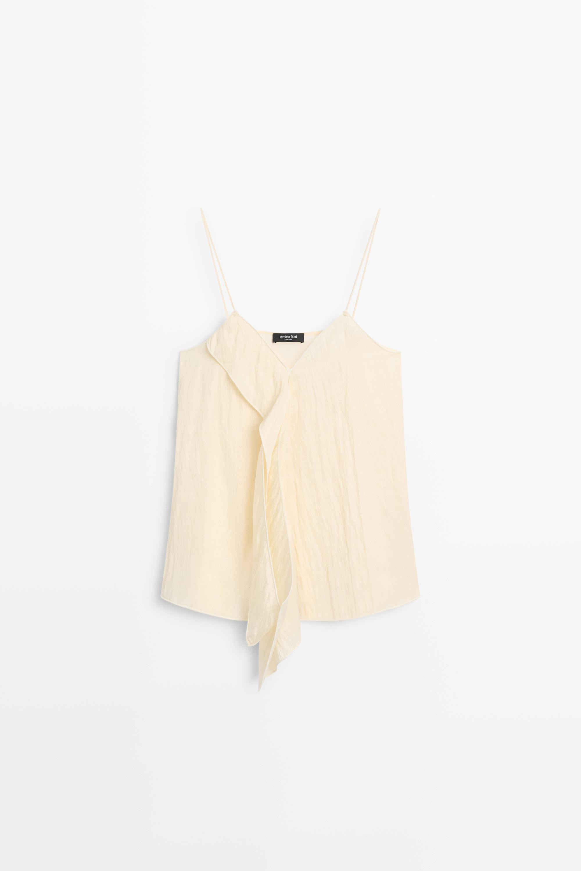 Strappy top with ruffle detail | Massimo Dutti US