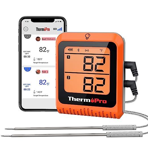 ThermoPro Wireless Meat Thermometer of 500FT, Bluetooth Meat Thermometer for Smoker Oven, Grill T... | Amazon (US)