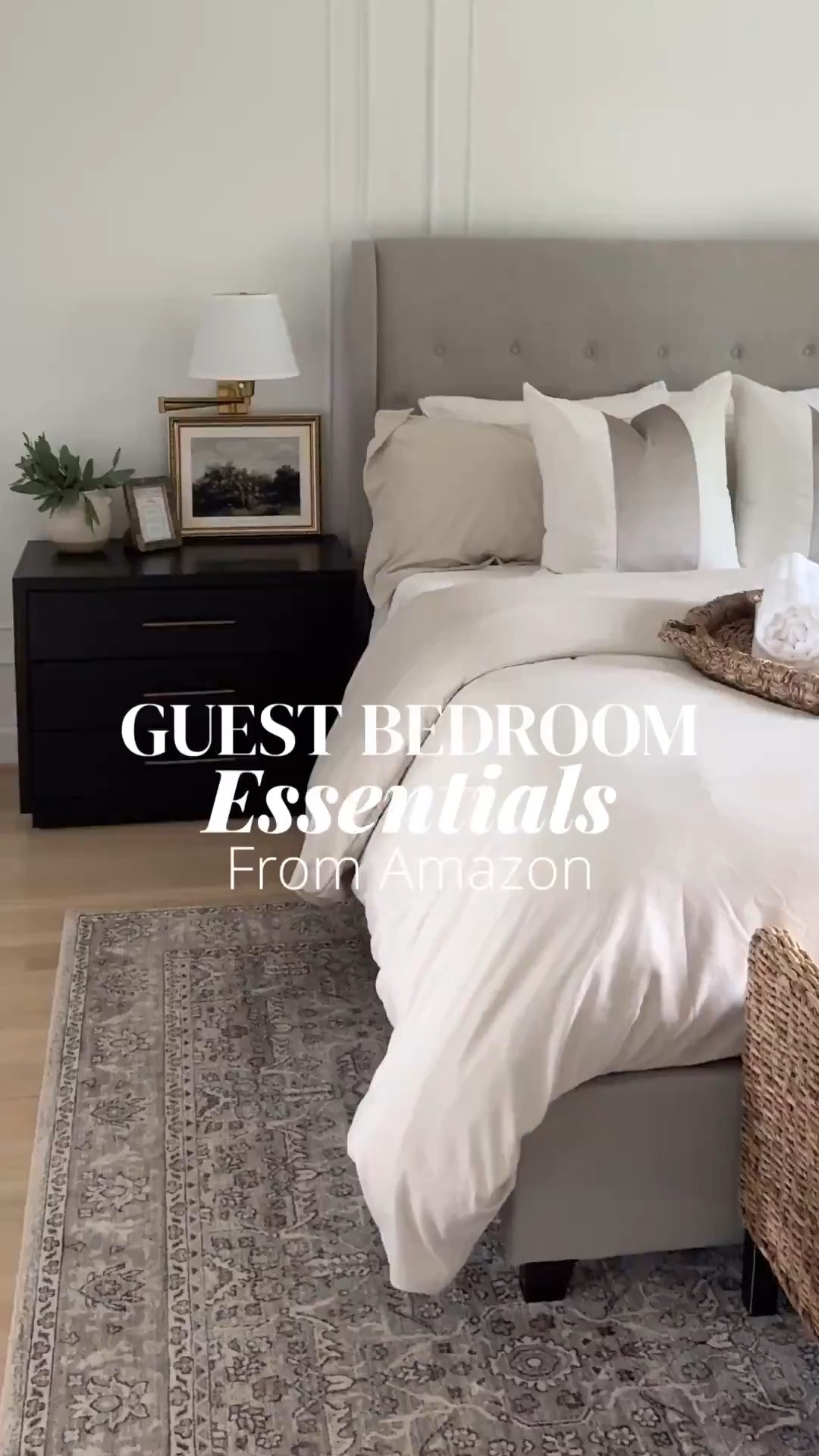 Amazon finds for making your guest room feel like a hotel! ⭐️⭐️⭐️⭐️⭐️ #archedmanor #modernhome #neutralhome #homedecor #casualstyle #neutralstyle 