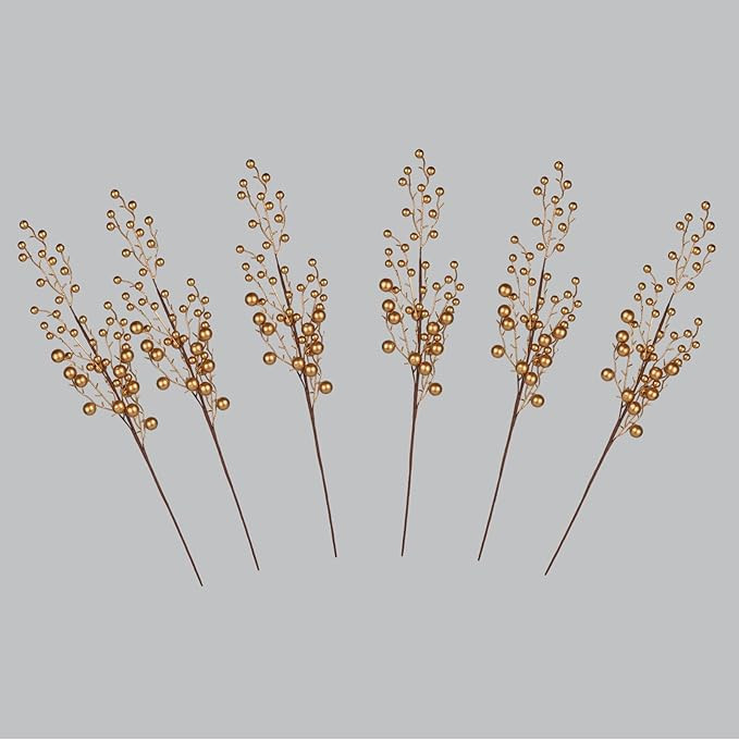 6 Picks Golden Berry Twig Long Stems: Decorative Picks for Vases, Floral Arrangements, and Holida... | Amazon (US)