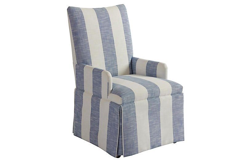 Mackenzie Armchair, Chambray | One Kings Lane