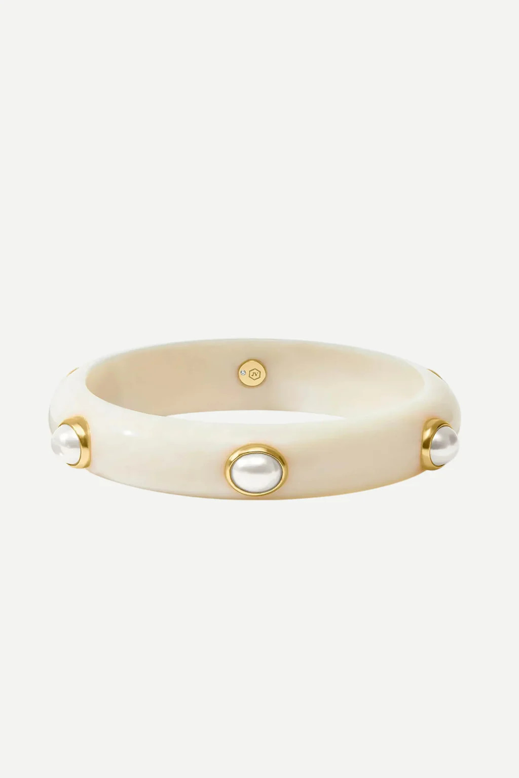 Julie Vos MEDIUM Carnaby Stone Bangle Bracelet, Pearl | MONKEES OF THE VILLAGE