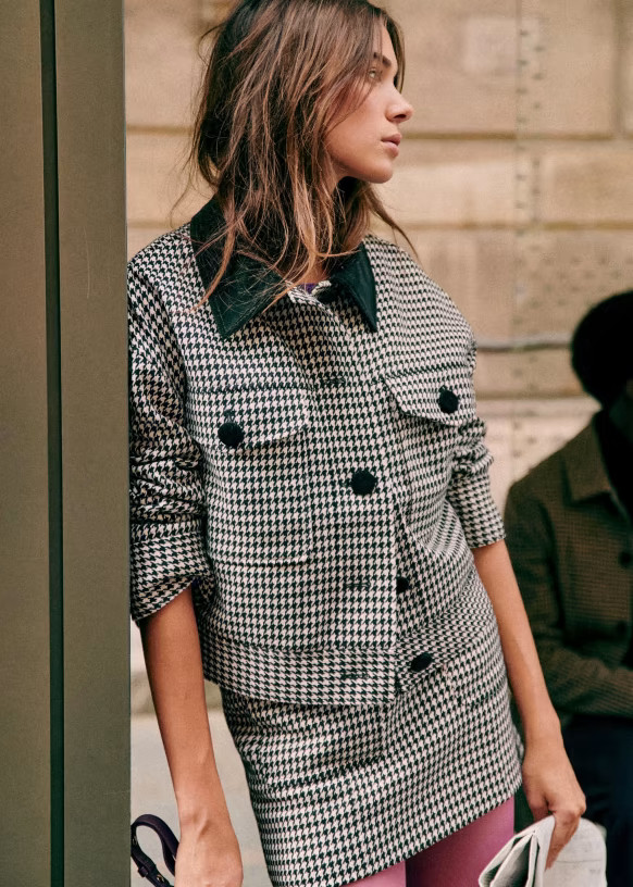 Erwann Jacket - Houndstooth - Cotton - Sézane | Sezane Paris