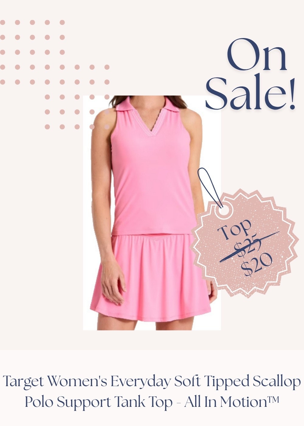 pink scalloped active sleeveless top from Target. 

#pink #top

#LTKActive #LTKSaleAlert #LTKTravel