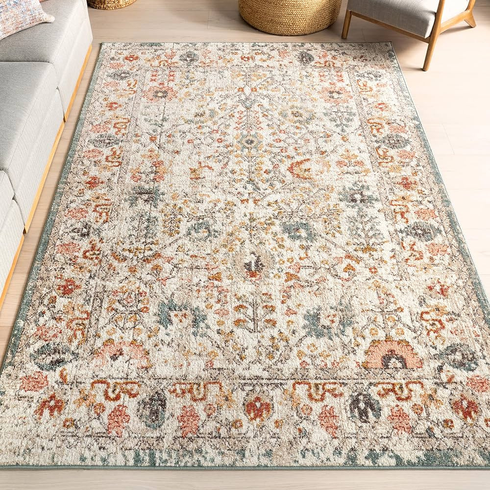 nuLOOM Performance Oriental Style Area Rug, Vintage Design, Durable, Easy to Clean, Lenore Beige,... | Amazon (US)