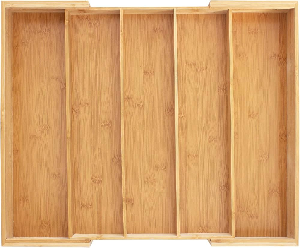 Totally Bamboo Expandable 5-Compartment Drawer Organizer, Expands from 13 to 22" Wide | Amazon (US)