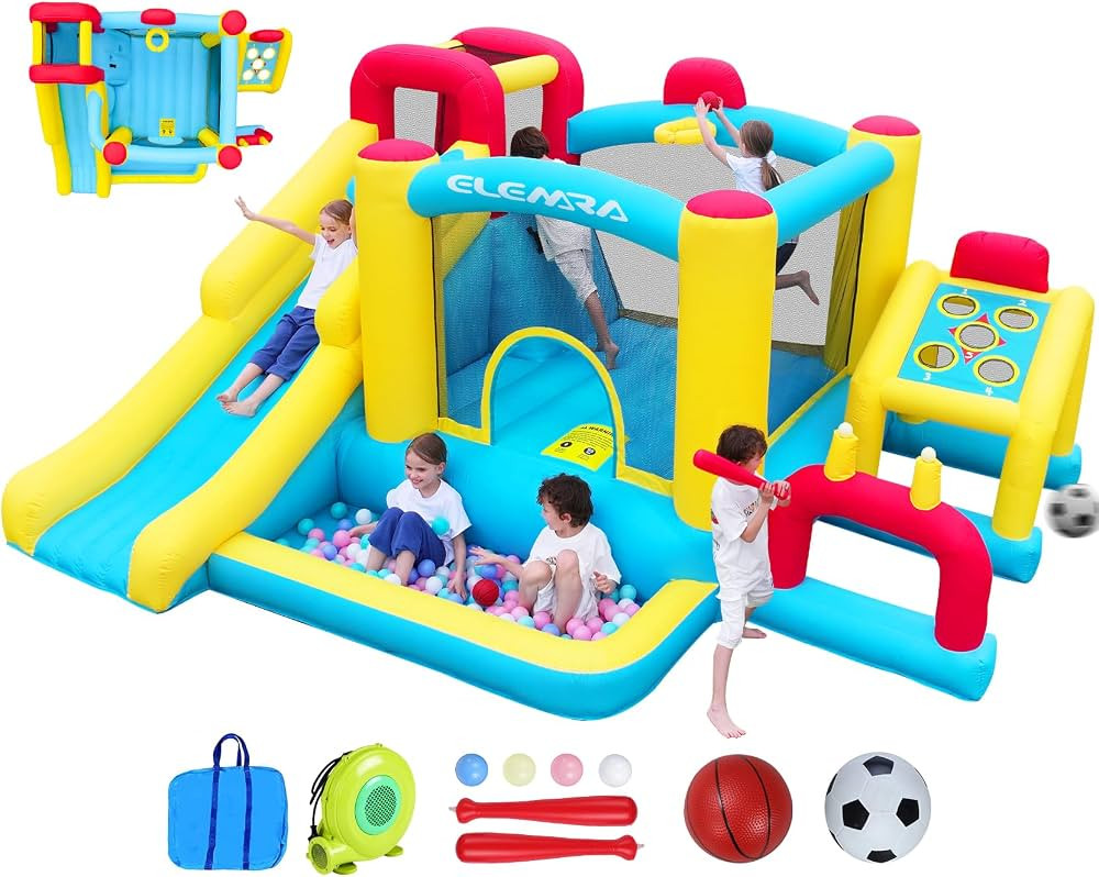 ELEMARA XL Inflatable Bounce House, 7 in 1 Bouncy House with Blower, Kids Bounce House with Slide... | Amazon (US)