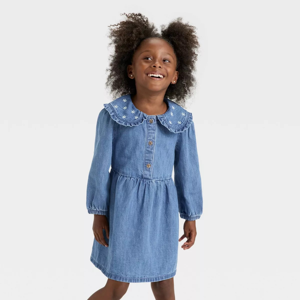 Toddler Girls' Denim Dress - Cat & Jack™ Medium Wash 12M | Target
